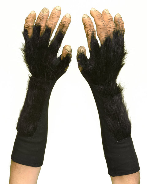 Silver Back Gorilla Hands, Ape, Primate Latex Costume Hands