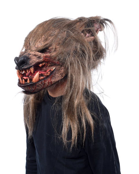 Kick-Ass Wolf, Oversized Brown Werewolf Wolf Latex Face Mask with Mout - Zagone  Studios, LLC