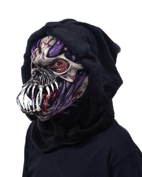 Zagone Studios Unleashed Wickedness, Fanged Latex Face Mask 2024 with Attached Hood