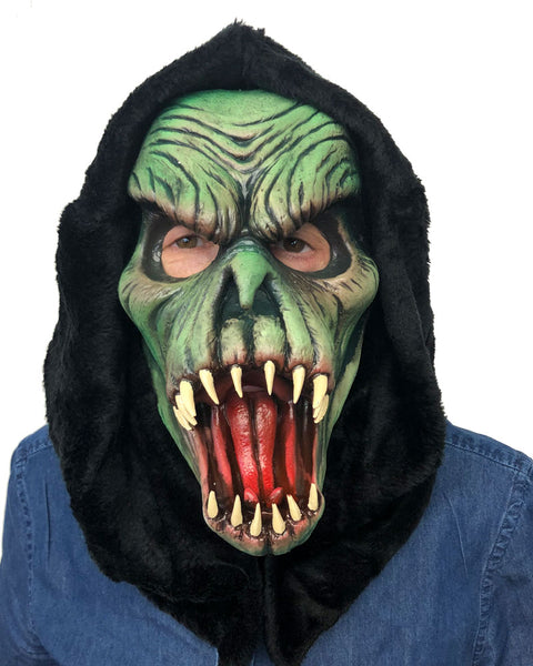 Zagone Studios Unleashed Wickedness, Fanged Latex Face Mask 2024 with Attached Hood