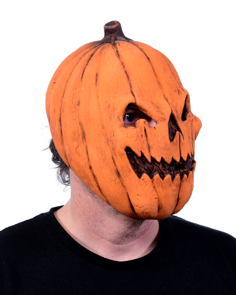 Smashing Jack Pumpkin Monster Latex Face Mask with Moving Mouth