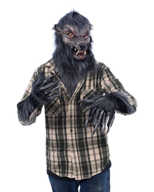 Moonstruck Werewolf Costume, with Wolf Mask, Shirt, Gloves and Feet ...