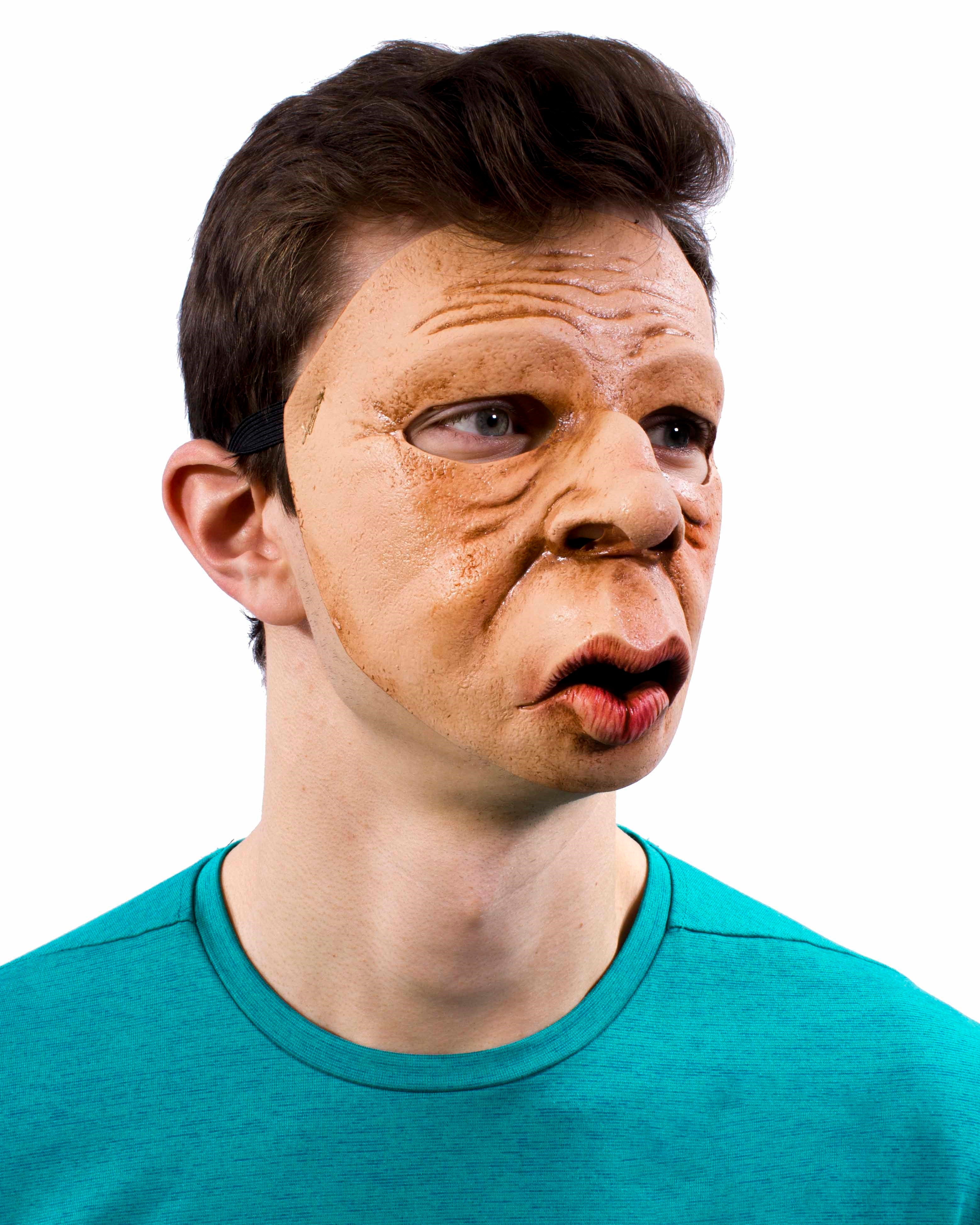 Aloof, Silly Face Character Latex Face Mask with Elastic Strap Zagone