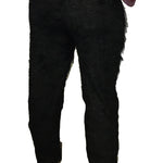 Furry Black Costume Leggings, Comfortable with Stretch Control Top