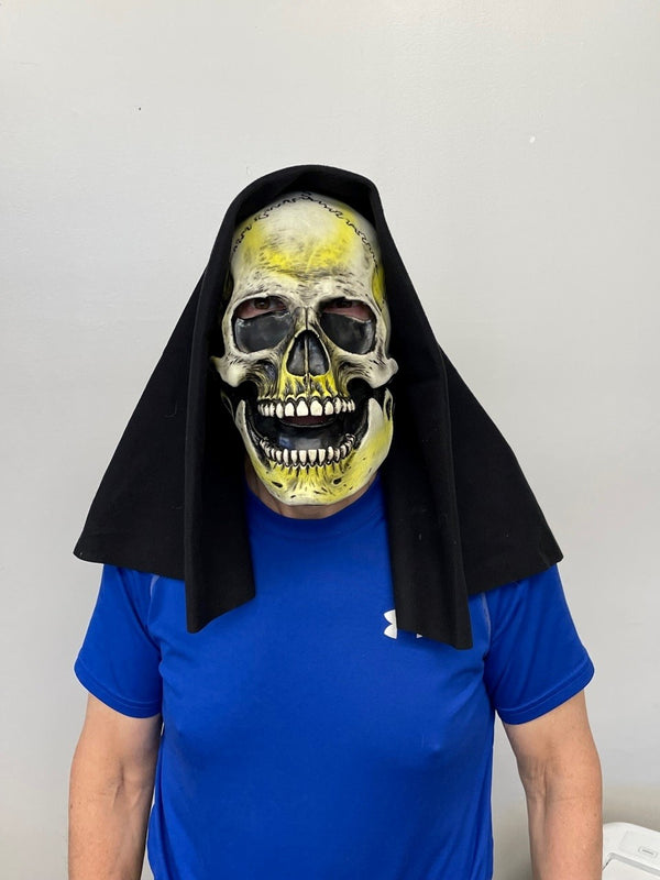 gerningsmanden kollision Dem Hooded Grim Skull, Latex Face Mask, Skeleton Head - Zagone Studios, LLC